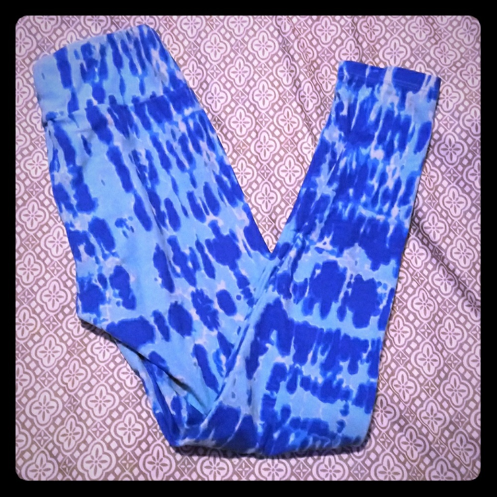 Blue m, tye-dye LuLaRoe leggings